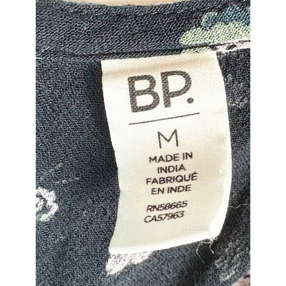 Coquette Milkmaid Dress Cottagcore Whimsigoth Puff Sleeve Black Floral Med, BP. - Picture 4 of 7